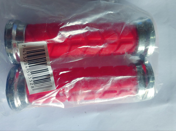 BICYCLE HANDLE GRIP CLR & COL RUBBER PAIR