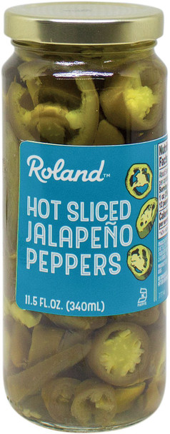 ROLAND SLICED HOT JALAPENO PEPPERS 11.5oz 340ml