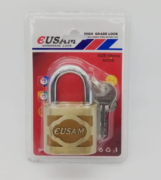 PADLOCK 50MM BRASS EUSAM