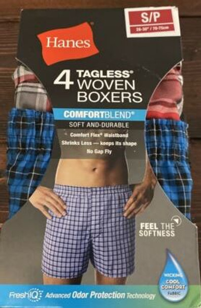 Men Boxers Hanes Woven Tagless 4pack