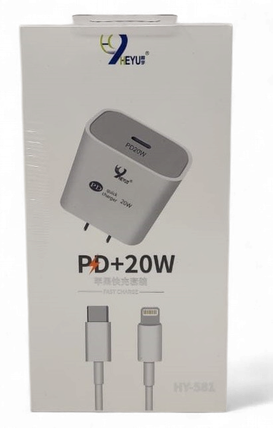 CHARGER USB-C & CABLE USB LIGHTING HEYU HY-581 PD+20W