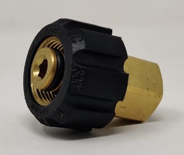 PRESSURE WASHER COUPLER BRASS M22 BOTH SIDE TREADED 3/8" FE BLACK END