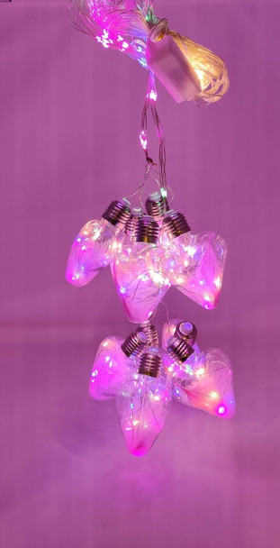 FAIRY LIGHT 10 BULB LED LE22 HEART PINK