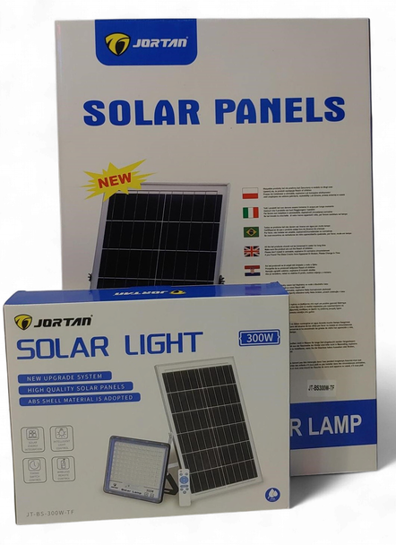 LAMP LED SOLAR FLOOD 300W JORTAN JT-BS300W-TYTZ + JT-BS300W-TYTZ/TFTZ 6500K IP66 2BOX