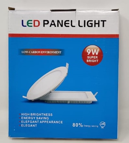 LIGHT LED PANEL 9W ROUND WHITE 6500K FLAT SUPER BRIGHT