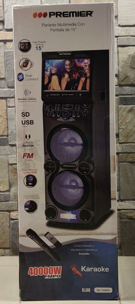 SPEAKER BOX PREMIER 10" BB-7138WTV WITH 15" SCREEN