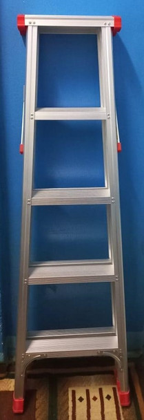 LADDER 4 STEP ALUM W/RED EDGE HEAVY DUTY - A. Ally & Sons