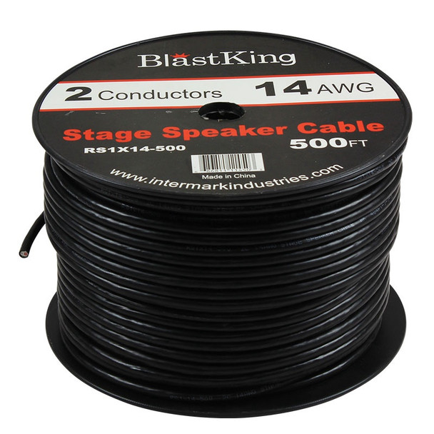STAGE CABLE 2 WIRE 14G I-RS1X14-500 2C BLACK BLASTKING ROLL