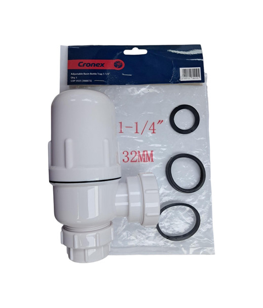 SINK BOTTLE TRAP 1 1/4" PVC CRONEX CXP5925