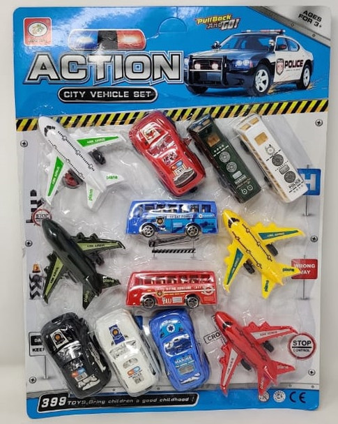 Toy Action City Vehicle Set Pull Back And Go CH063