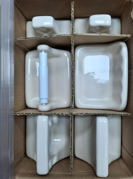 BATHROOM ACCESSORIES SET 5PCS CERAMIC BONE MARINO MARBLE