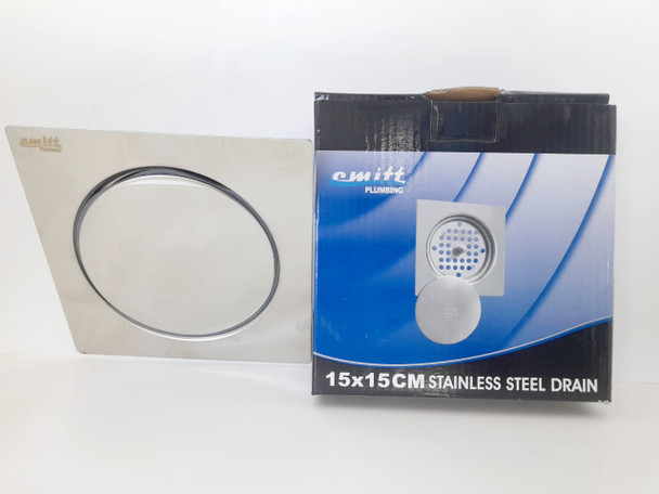 FLOOR DRAIN STAINLESS STEEL CMITT 15X15CM SQUARE