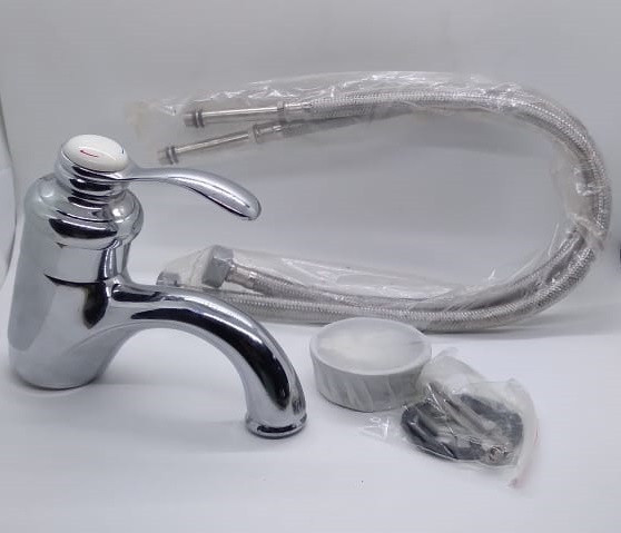 FAUCET LAVATORY #539 DIBILE WHT KNOB 3 TURN