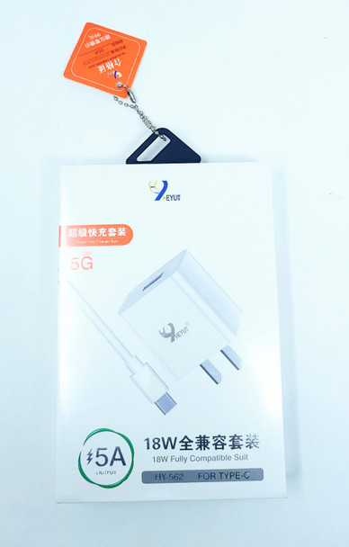 CHARGER CABLE USB HEYU HY-562 TYPE-C 5A 18W 5G SUPER FAST CHARGE SUIT