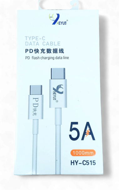 CABLE USB HEYU HY-C515 TYPE-C PD 5A 1000MM DATA CABLE