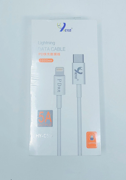 CABLE USB HEYU HY-C514 TYPE-C TO LIGHTNING PD 5A DATA CABLE