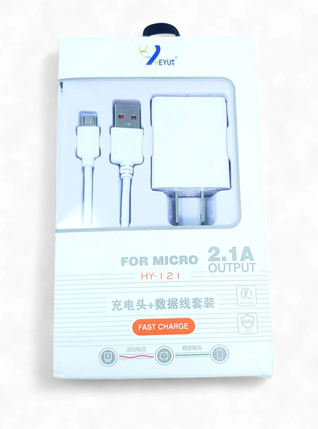 CHARGER USB ADAPTOR HEYU HY-121 2.1A WITH CABLE MICRO FAST CHARGE