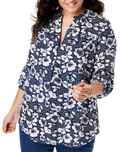 Women Plus Tunic Woman Within Navy Floral