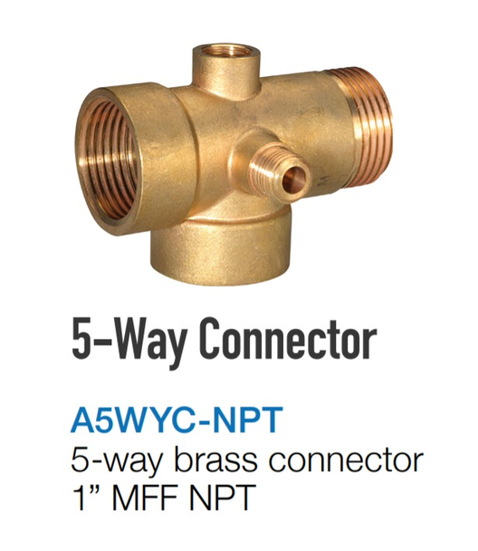 CONNECTOR BRASS GWS A5WYC-NPT 5 WAY FOR PUMP