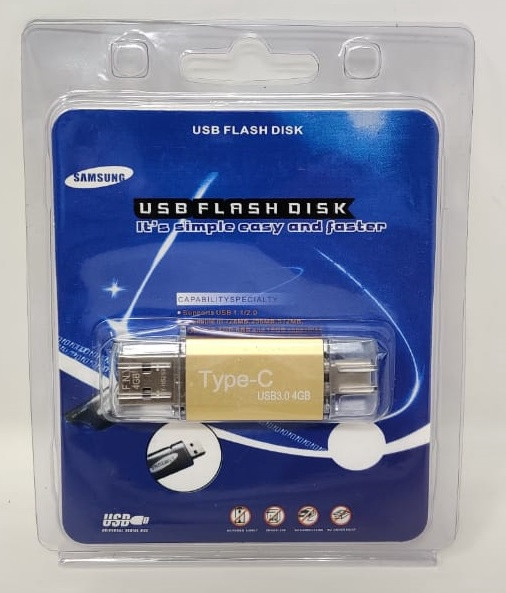 COMPUTER FLASH DRIVE 4GB USB - TYPE-C 3.0 DISK METAL