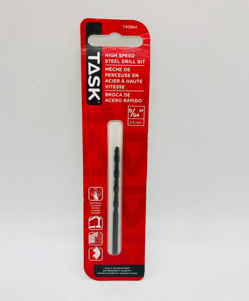 DRILL BIT TASK METAL HSS 9/64" T40964