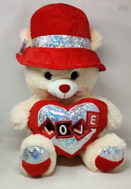 PLUSH TEDDY BEAR 1995# CREAM HEART
