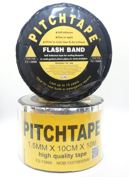 FLASH BAND 10 METRE X 10CM 4" PITCHTAPE ROLL
