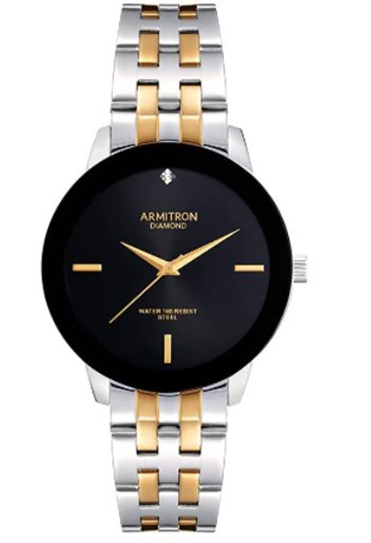 Watch Men's Armitron Two Tone Diamond Accent Black Face 5402BKTT