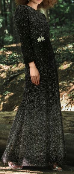 Dress Evening Black & Silver Glitter
