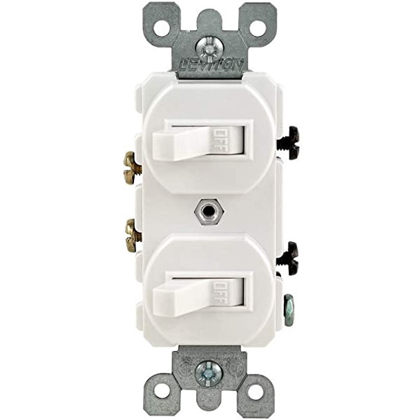 SWITCH DOUBLE LEVITON 5224-W WITH WITHOUT BASE & COVER