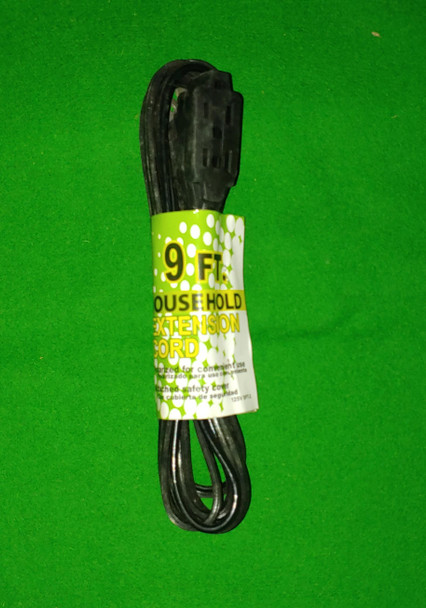 EXTENSION CORD INDOOR 9' HOUSEHOLD BLACK YX09
