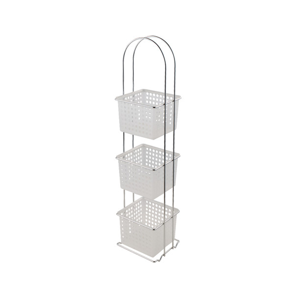 BATHROOM RACK 6-00812 JESSAR THREE TIER METAL BATH RACK WITH PLASTIC BASKET LIMPUS