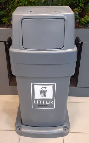 BIN PLASTIC MEDIUM WITH COVER ROTO 30GAL WITH BASE LITTER SWINGER HEAVY DUTY