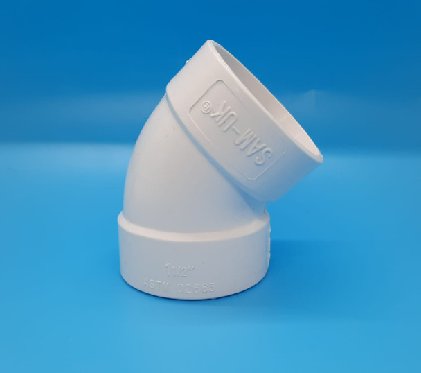 PVC KNEE 1 1/2" 45 DEG LIGHT