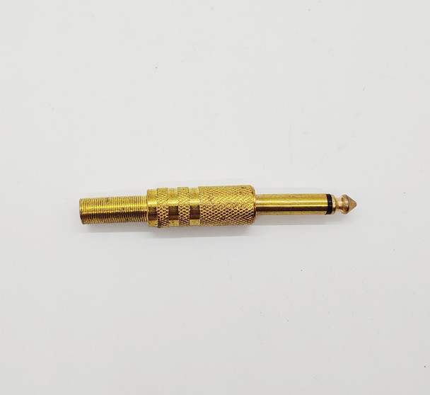 PLUG 1/4 MALE MONO GOLD METAL I-SP102SG WITH SPRING