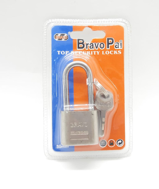 PADLOCK BRAVO PAI 30MM LONG SHACKLE