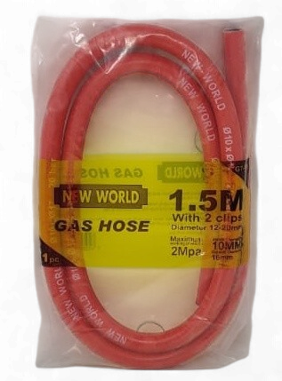 GAS HOSE WITH 2CLIPS 1.5M NEW WORLD GT-1.5