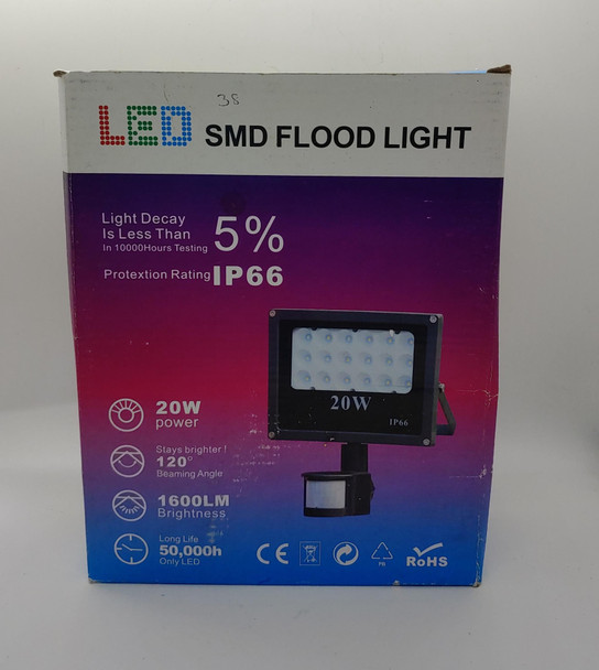 LAMP LED FLOOD LIGHT 20W SMD IP66 WITH MOTION SENSOR