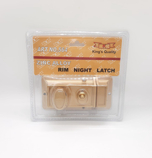 LOCK NIGHT LATCH KING'S QUALITY GOLD #564