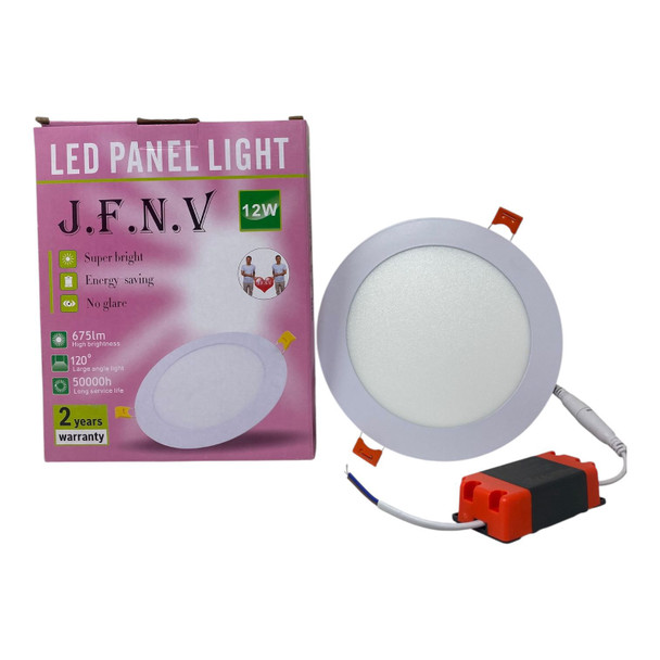 LIGHT LED PANEL 12W J.F.N.V ROUND WHITE 6500K 85-265V