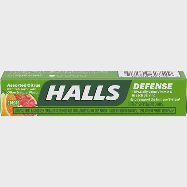 HALLS DEFENSE ASSORTED CITRUS FLAVOR 9-DROPS