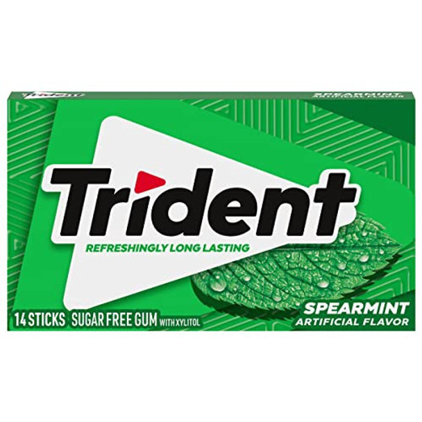 TRIDENT SPEARMINT FLAVOR GUM SUGAR FREE 14-PIECES