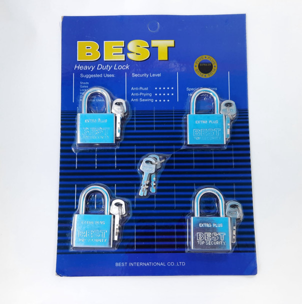 PADLOCK BEST 50MM 4PCS SET KEY ALIKE