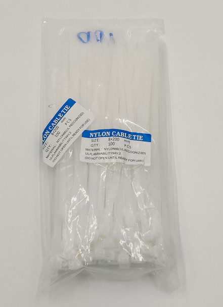 CABLE TIE 8" 8 X 200MM 100PC PACK NYLON