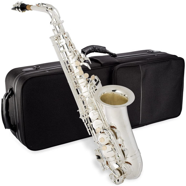 SAX ALTO JEAN PAUL AS-400SP SILVER PLATED WITH CASE 24" STRIGHT (GREEN DOT)