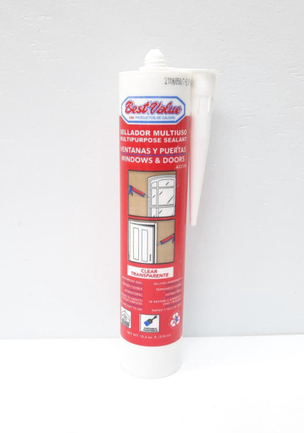 SILICONE SEALANT 10.3 OZ CLEAR WINDOWS & DOORS BEST VALUE A03106