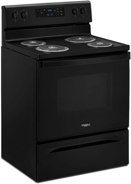 STOVE 4 BURNER WHIRLPOOL WFC315S0JB ELECTRIC BLACK 30" 1Y