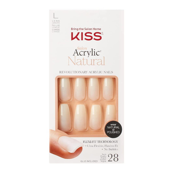 Nails Kit KISS Salon Acrylic Natural 28pc w/glue