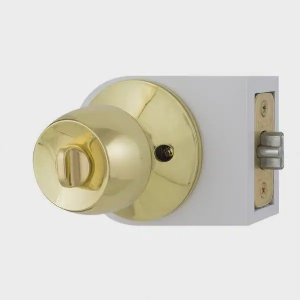LOCK DEFIANT ENTRY KNOB 154 709 POLISH BRASS LOCK DEFIANT ENTRY KNOB 154 709 POLISH BRASS