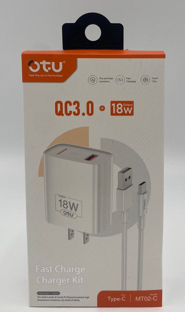 CHARGER CABLE USB OTU MT02-C TYPE-C 18W QC3.0 FAST CHARGER